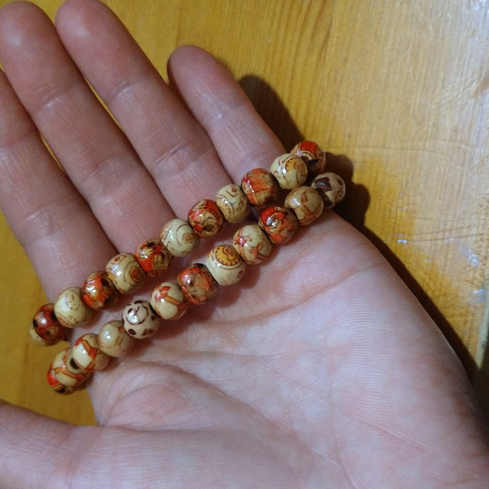 6/$15 Boho Bohemian style hippie wooden pattern bracelets - Picture 4 of 10